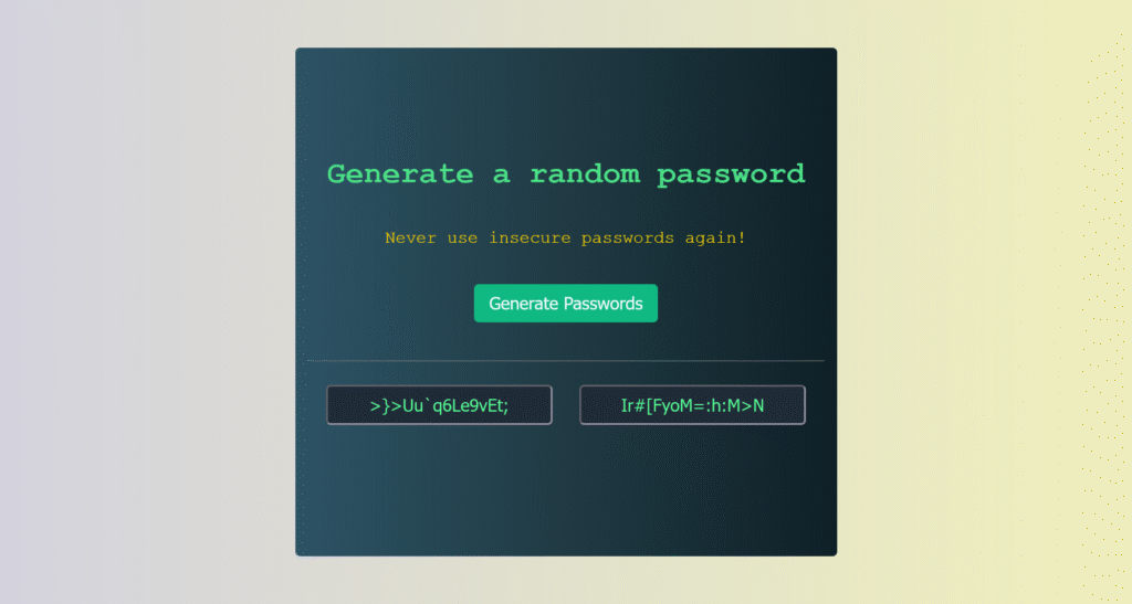 generate strong passwords